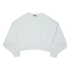 NIKE Womens White Cropped Crew Neck Sweatshirt S Lightweight Cotton Blend