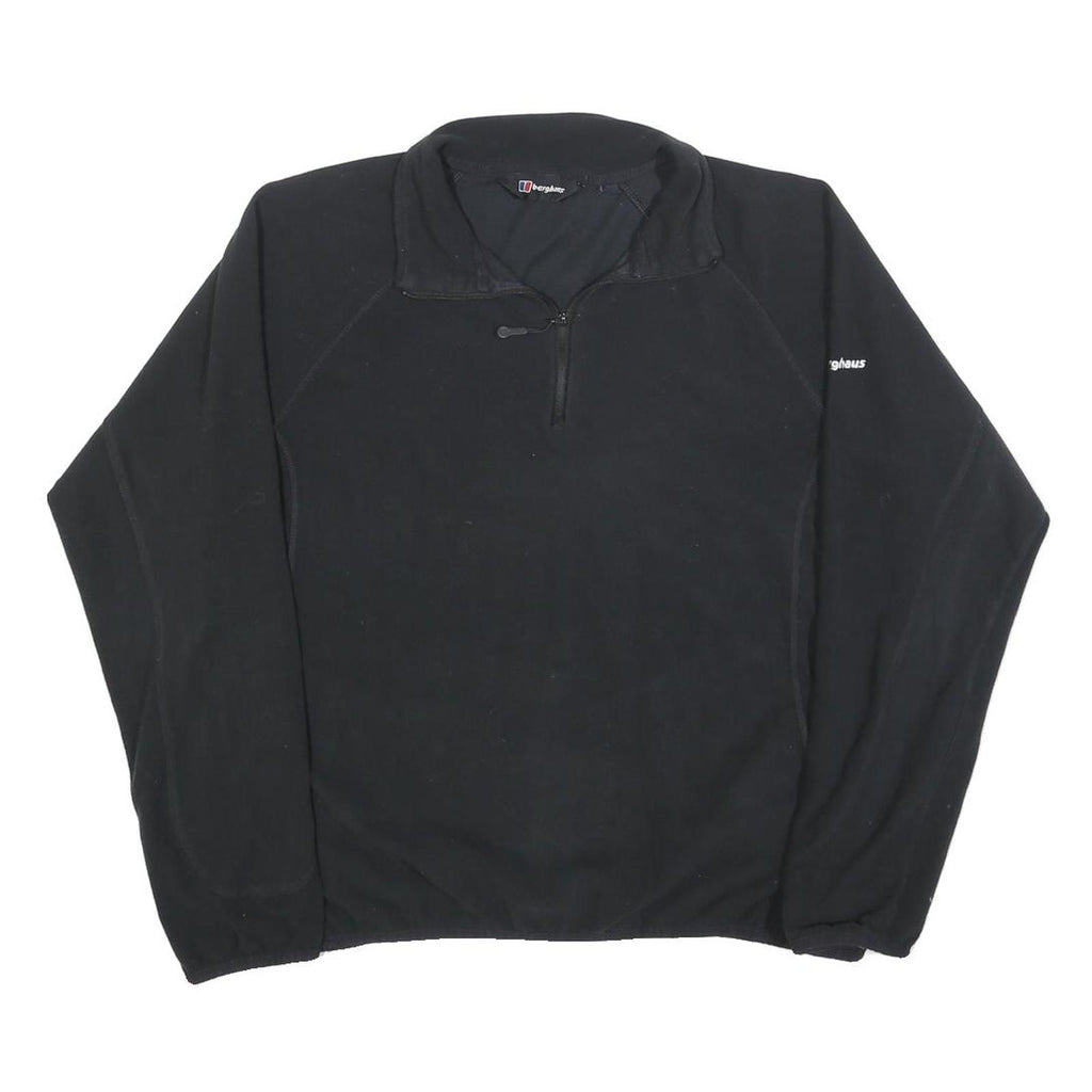 BERGHAUS Womens Black Plain Pullover Jumper Crew Neck Polyester UK 16 Outdoor