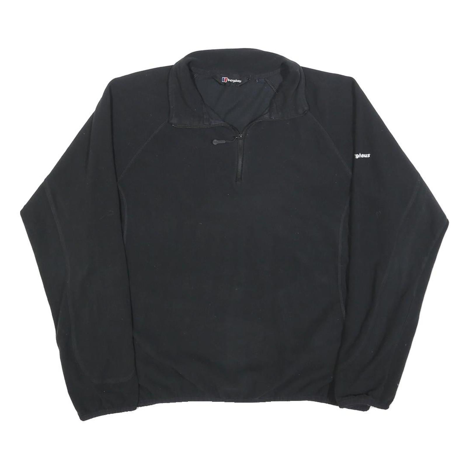 BERGHAUS Womens Black Plain Pullover Jumper Crew Neck Polyester UK 16 Outdoor