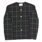 LE SUIT Womens Green Check Blazer Jacket UK 12 Polyester Blend Woven Button