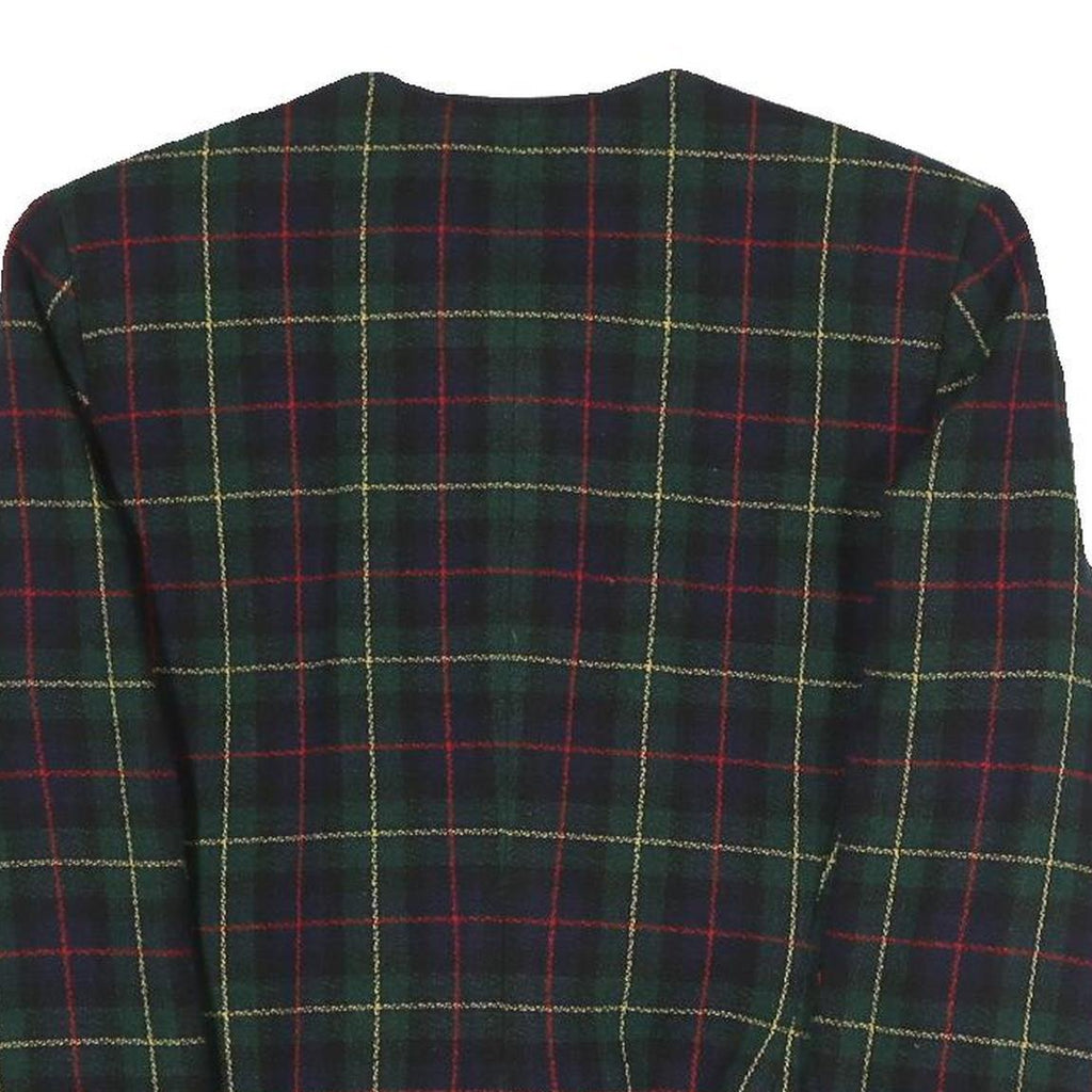 LE SUIT Womens Green Check Blazer Jacket UK 12 Polyester Blend Woven Button