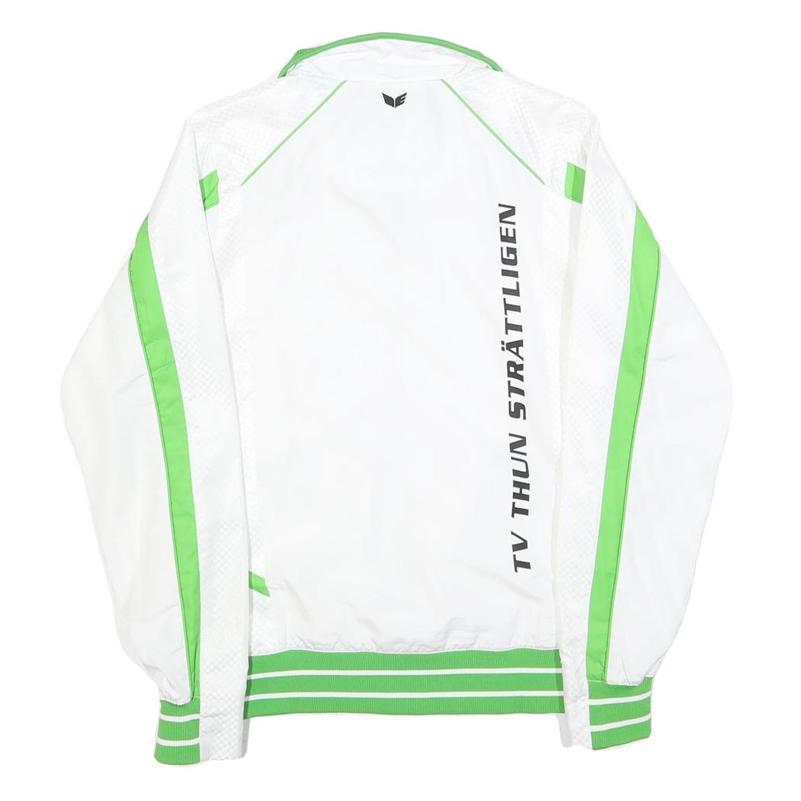 ERIMA Womens White & Green Track Jacket UK 8 Polyester Blend Zip Casual