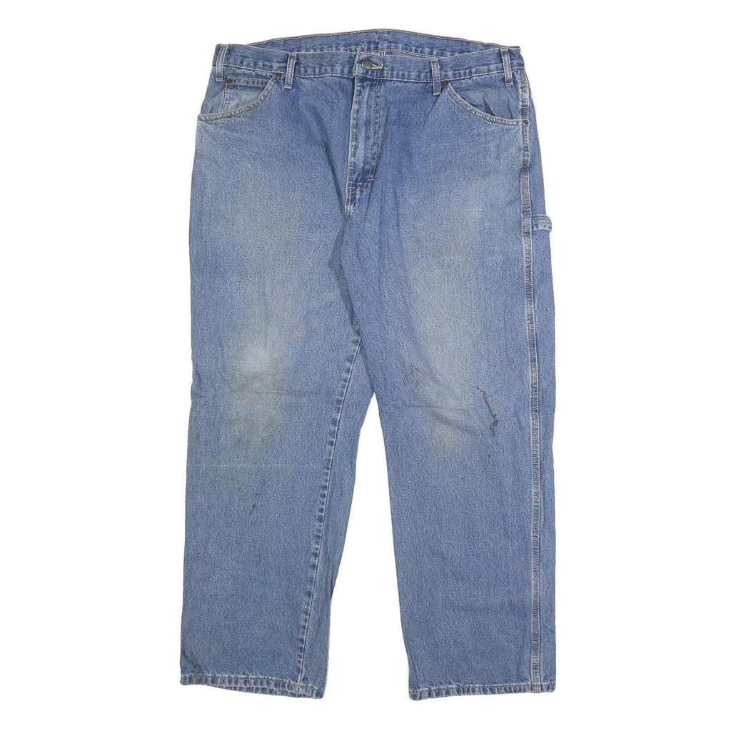 DICKIES Mens Relaxed Blue Denim Jeans W38 L30 Workwear Casual Zip Closure