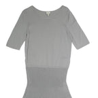 ARMANI COLLEZIONI Womens Grey Fit & Flare Cotton Blend Dress Knee Length 3/4