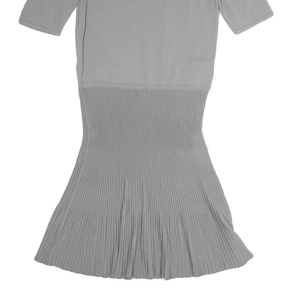 ARMANI COLLEZIONI Womens Grey Fit & Flare Cotton Blend Dress Knee Length 3/4