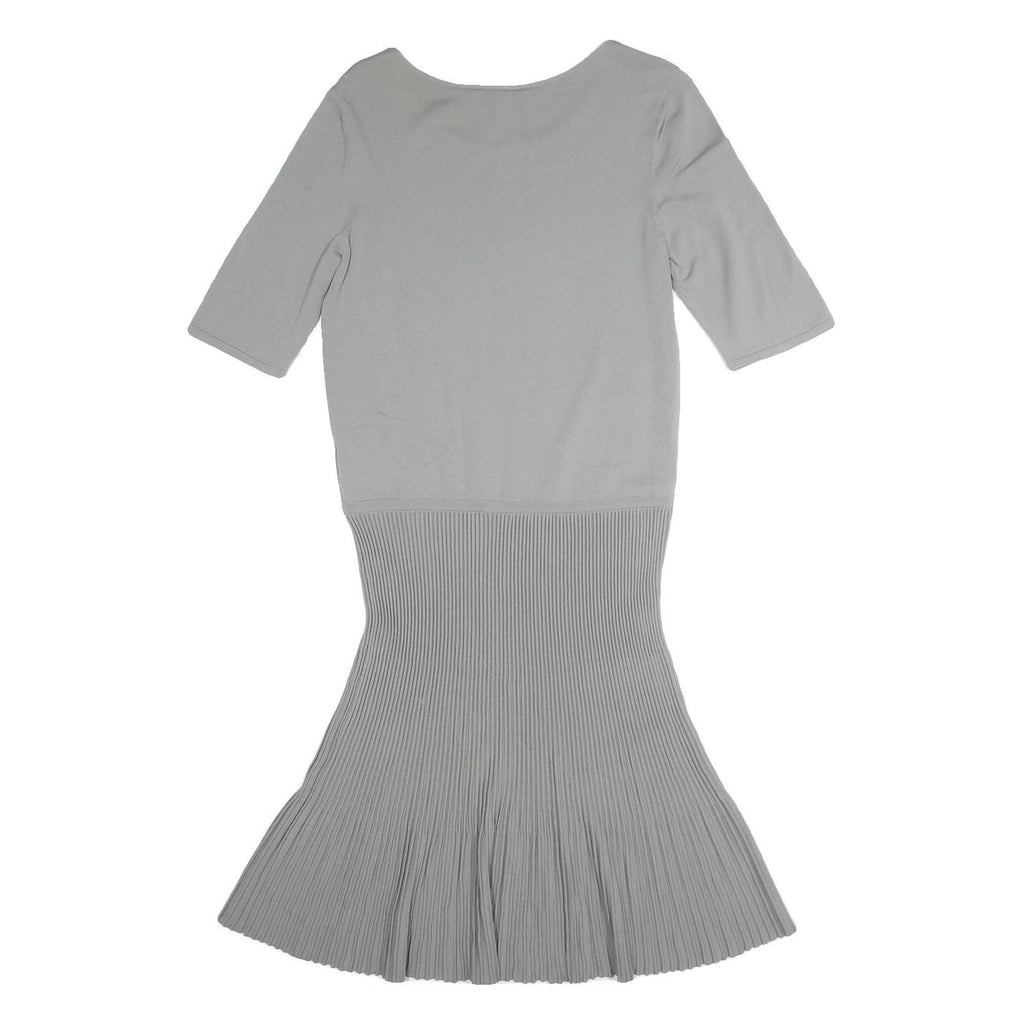 ARMANI COLLEZIONI Womens Grey Fit & Flare Cotton Blend Dress Knee Length 3/4