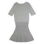 ARMANI COLLEZIONI Womens Grey Fit & Flare Cotton Blend Dress Knee Length 3/4