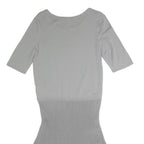 ARMANI COLLEZIONI Womens Grey Fit & Flare Cotton Blend Dress Knee Length 3/4