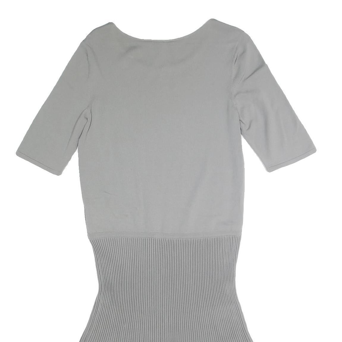 ARMANI COLLEZIONI Womens Grey Fit & Flare Cotton Blend Dress Knee Length 3/4