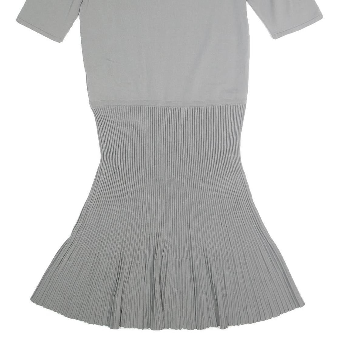 ARMANI COLLEZIONI Womens Grey Fit & Flare Cotton Blend Dress Knee Length 3/4