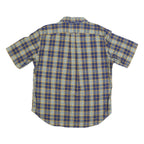 NAUTICA Mens Blue & Yellow Check Shirt XL Cotton Blend Short Sleeve Casual