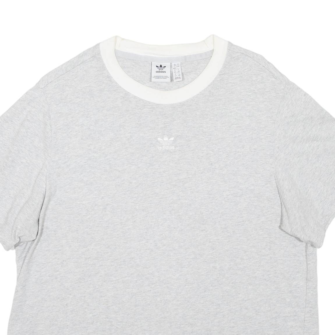 ADIDAS Womens T-Shirt Grey UK 16