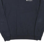 CHAMPION Mens Navy Blue Sweatshirt Crew Neck S Classic Logo Pullover Cotton