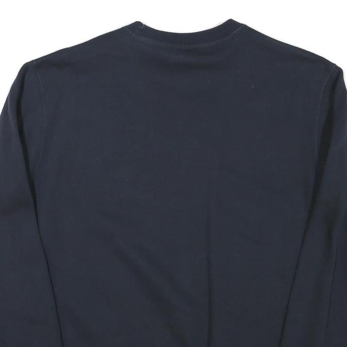 CHAMPION Mens Navy Blue Sweatshirt Crew Neck S Classic Logo Pullover Cotton