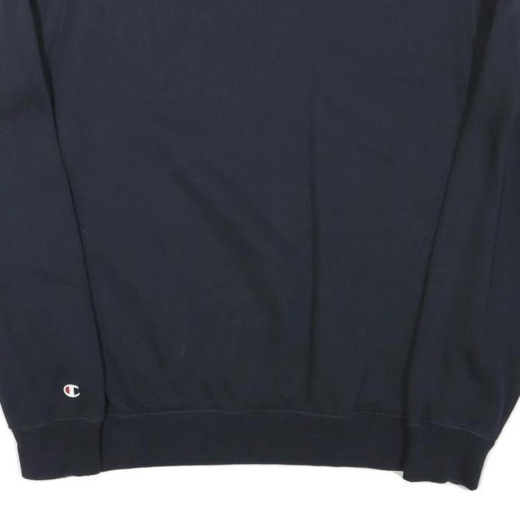 CHAMPION Mens Navy Blue Sweatshirt Crew Neck S Classic Logo Pullover Cotton