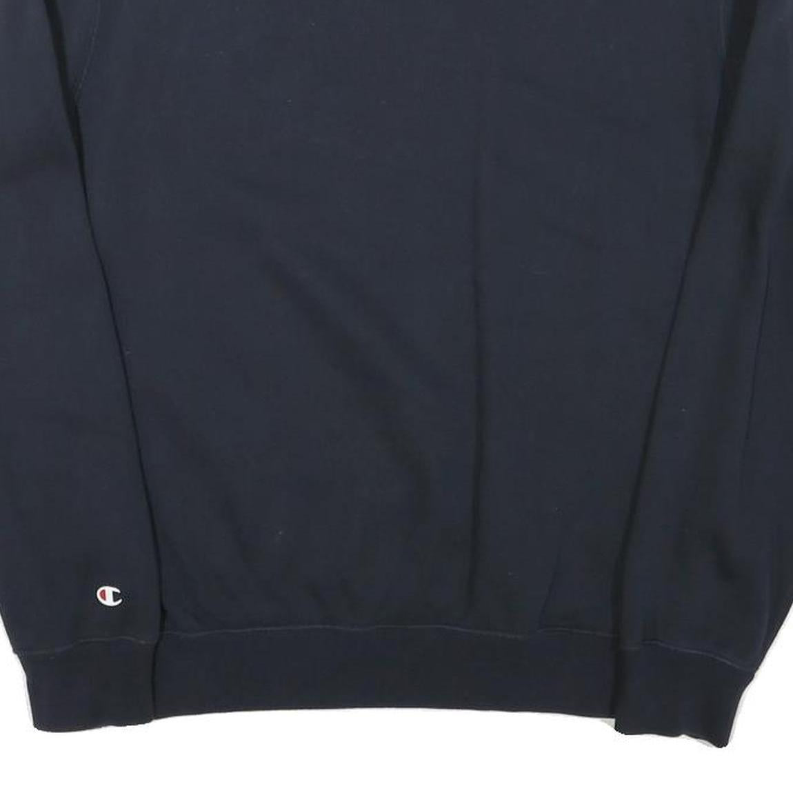 CHAMPION Mens Navy Blue Sweatshirt Crew Neck S Classic Logo Pullover Cotton