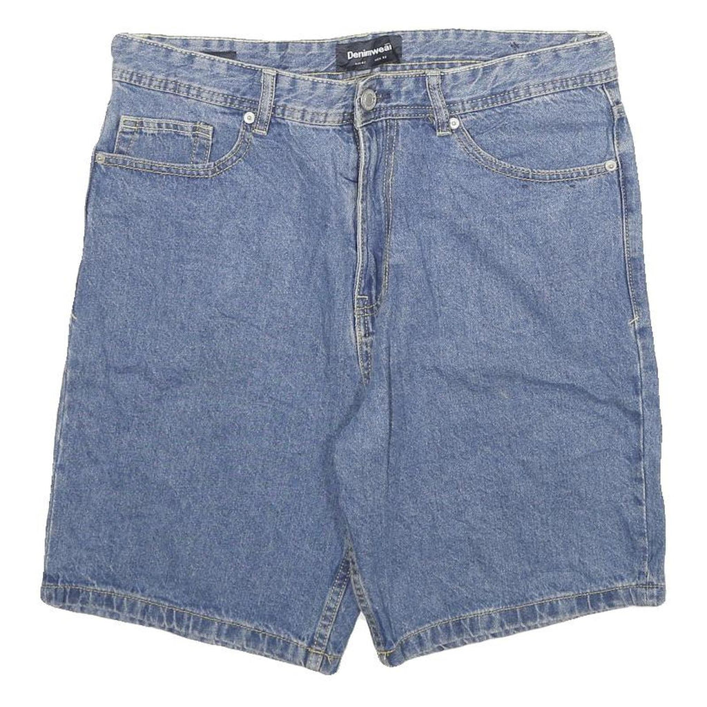 DENIMWEAR Mens Shorts Blue Denim XL W33 Classic Cotton Blend Casual Summer