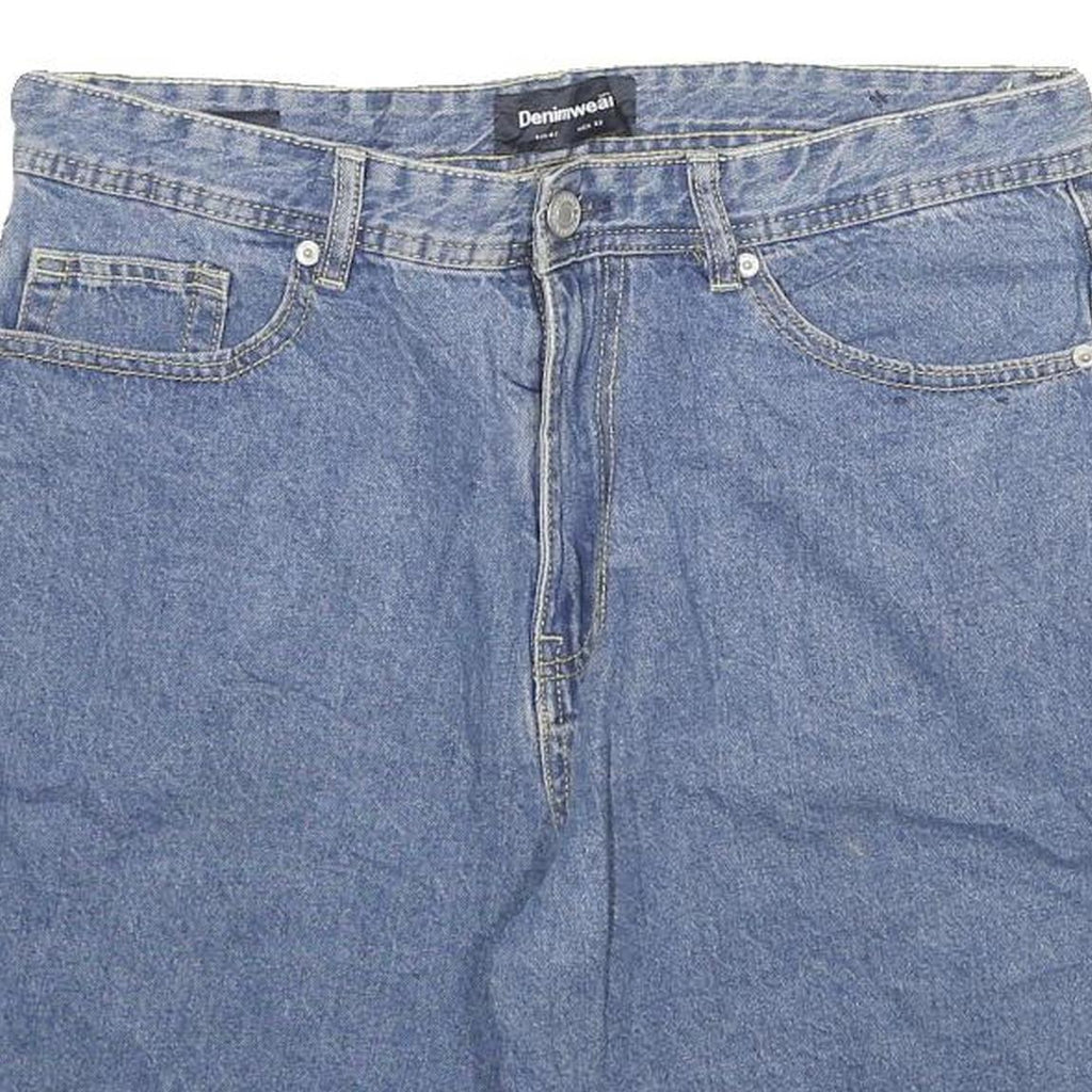 DENIMWEAR Mens Shorts Blue Denim XL W33 Classic Cotton Blend Casual Summer