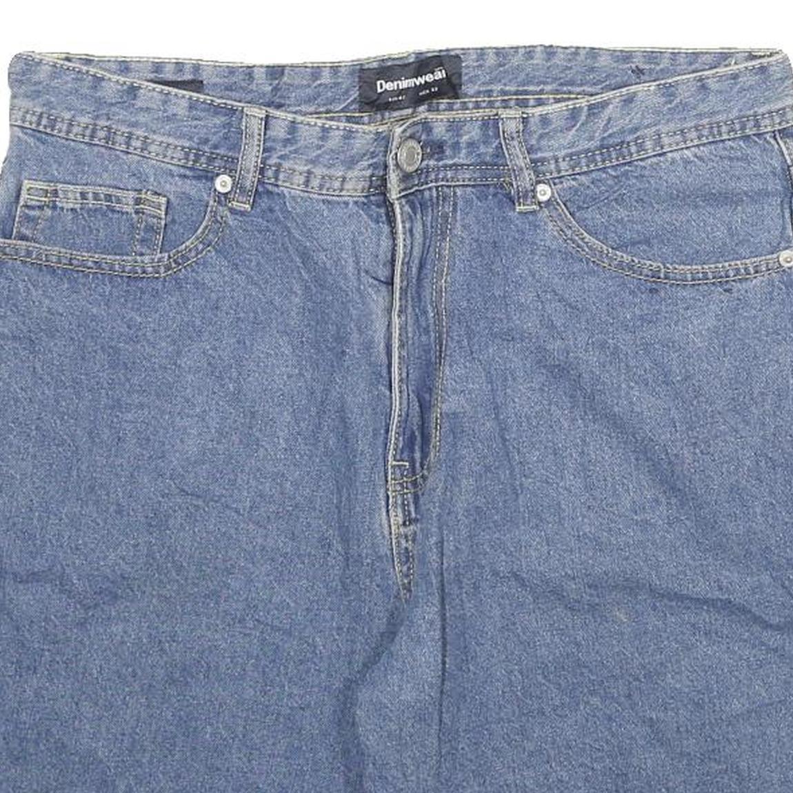 DENIMWEAR Mens Shorts Blue Denim XL W33 Classic Cotton Blend Casual Summer