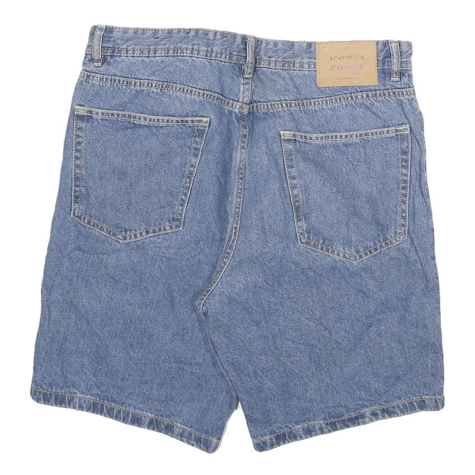 DENIMWEAR Mens Shorts Blue Denim XL W33 Classic Cotton Blend Casual Summer