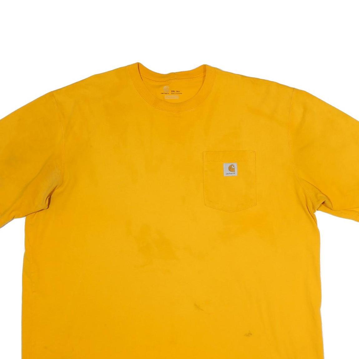 CARHARTT Mens Yellow & Beige Pocket T-Shirt 2XL Short Sleeve Crew Neck Casual