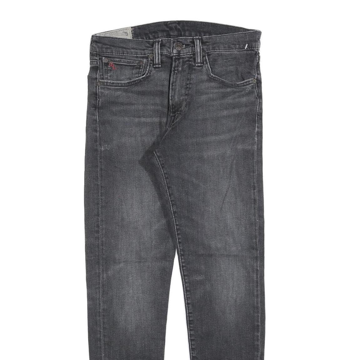 POLO RALPH LAUREN Womens Slim Fit Black Denim Jeans Cotton Blend W30 L30 Stylish