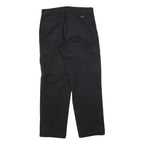 DICKIES Mens Cotton Blend Black Workwear Regular Cargo Trousers W34 L32