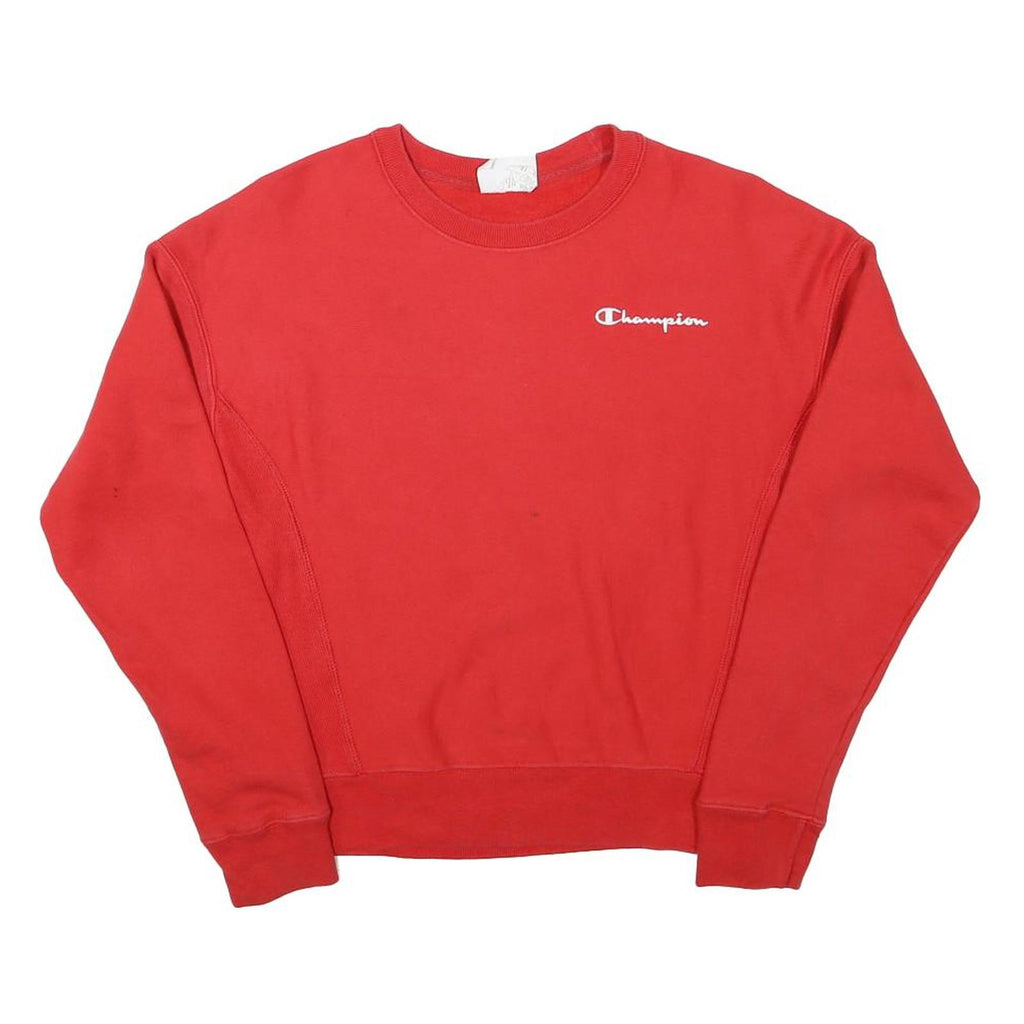 CHAMPION Mens Red Crew Neck XS Logo Embroidered Cotton Sweatshirt