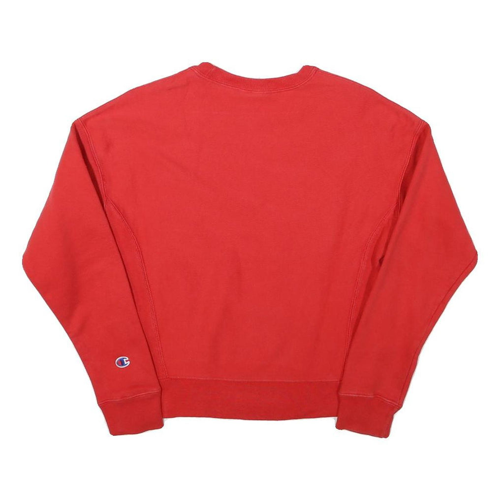 CHAMPION Mens Red Crew Neck XS Logo Embroidered Cotton Sweatshirt