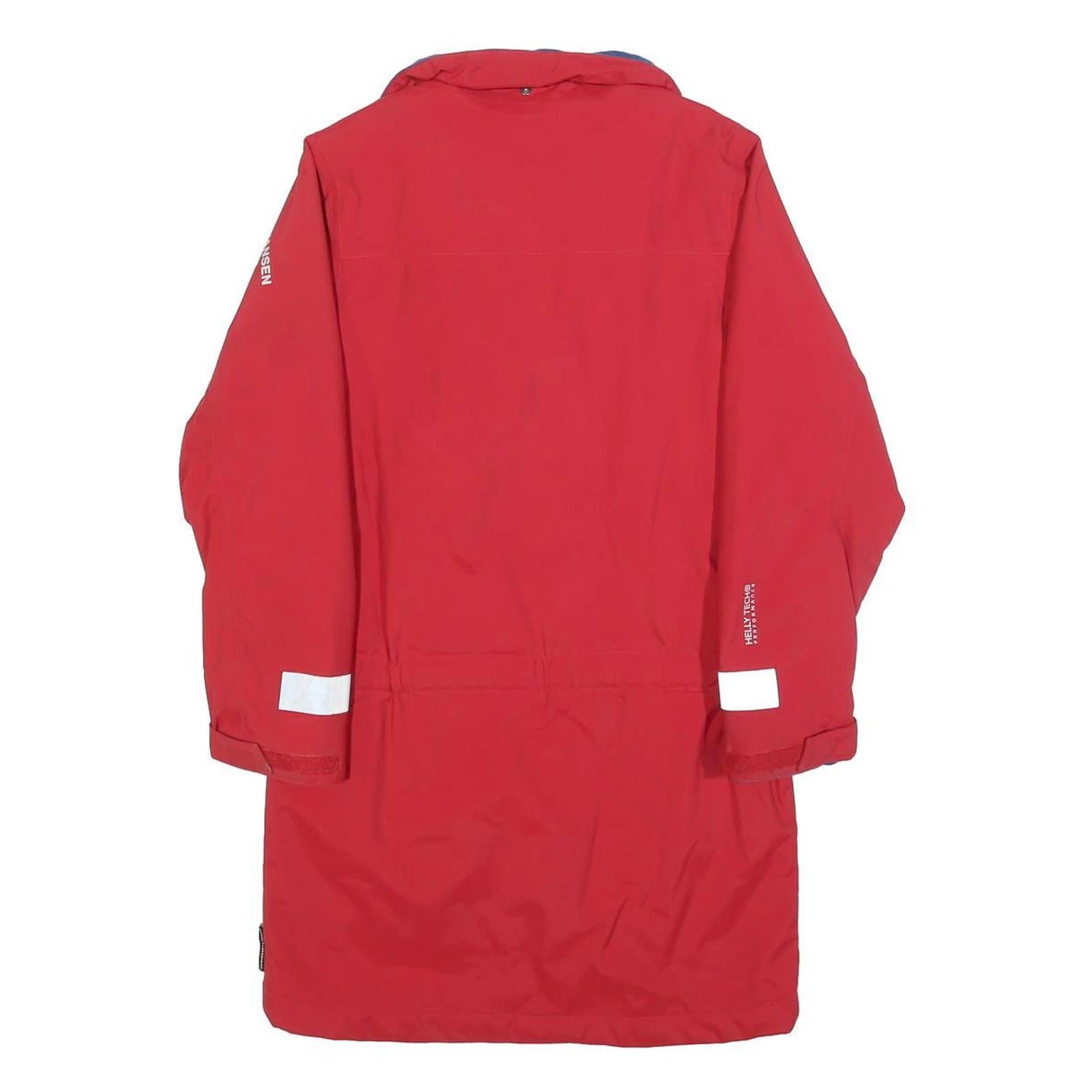 HELLY HANSEN Boys Red Blue Outdoor Jacket 10Y Polyester Zip Reflective Strips