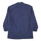 NAF NAF Womens Blue Silk Button Jacket L Plain Elegant Classic