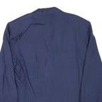 NAF NAF Womens Blue Silk Button Jacket L Plain Elegant Classic