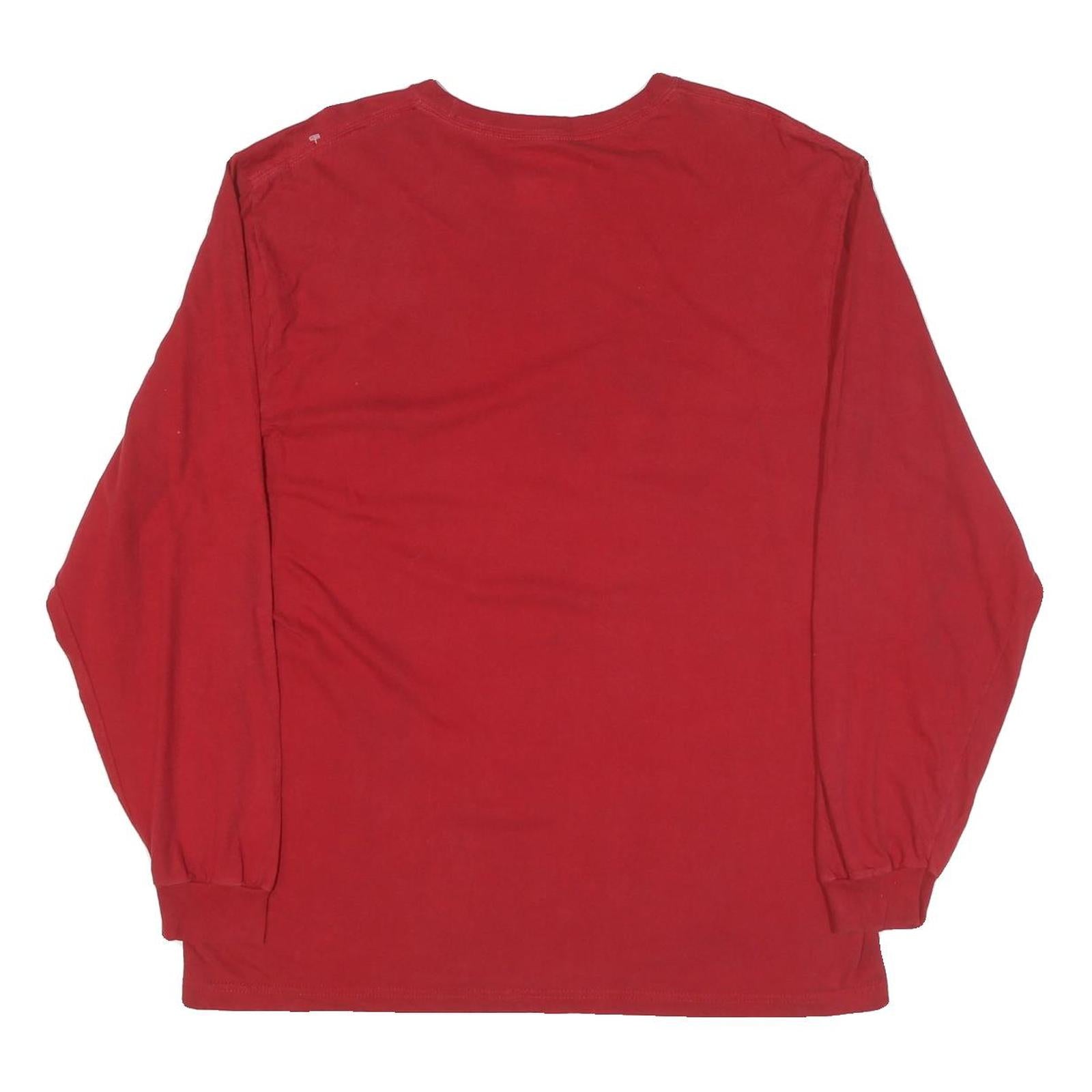 ADIDAS Mens Red Louisville Cardinals Graphic Long Sleeve Crew Neck T-Shirt XL