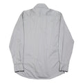 CLAUDIO LUGLI Mens Grey Slim Fit Shirt L Striped Collar Cuff Stylish