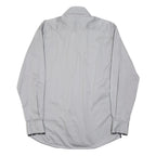 CLAUDIO LUGLI Mens Grey Slim Fit Shirt L Striped Collar Cuff Stylish