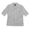 G-STAR Womens Grey Cotton Blend Shirt L Casual Button Sleeve Pockets