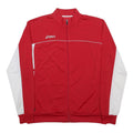 ASICS Mens Red & White Track Jacket L Polyester Zip Sportswear Casual