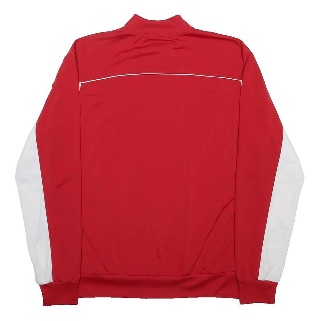 ASICS Mens Red & White Track Jacket L Polyester Zip Sportswear Casual