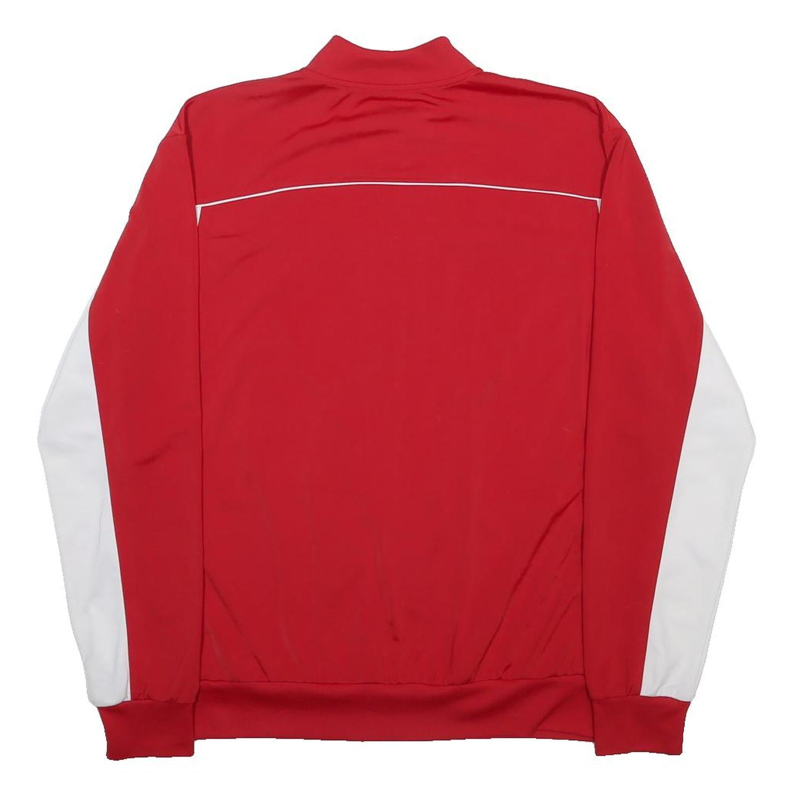 ASICS Mens Red & White Track Jacket L Polyester Zip Sportswear Casual