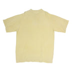 ARTES MANOLITA Womens Beige Cotton Blend Button Top Short Sleeve L Sun