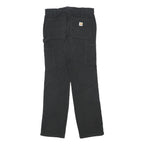 CARHARTT Womens Regular Black Cotton Blend Trousers W30 L30 Zip Pocketed