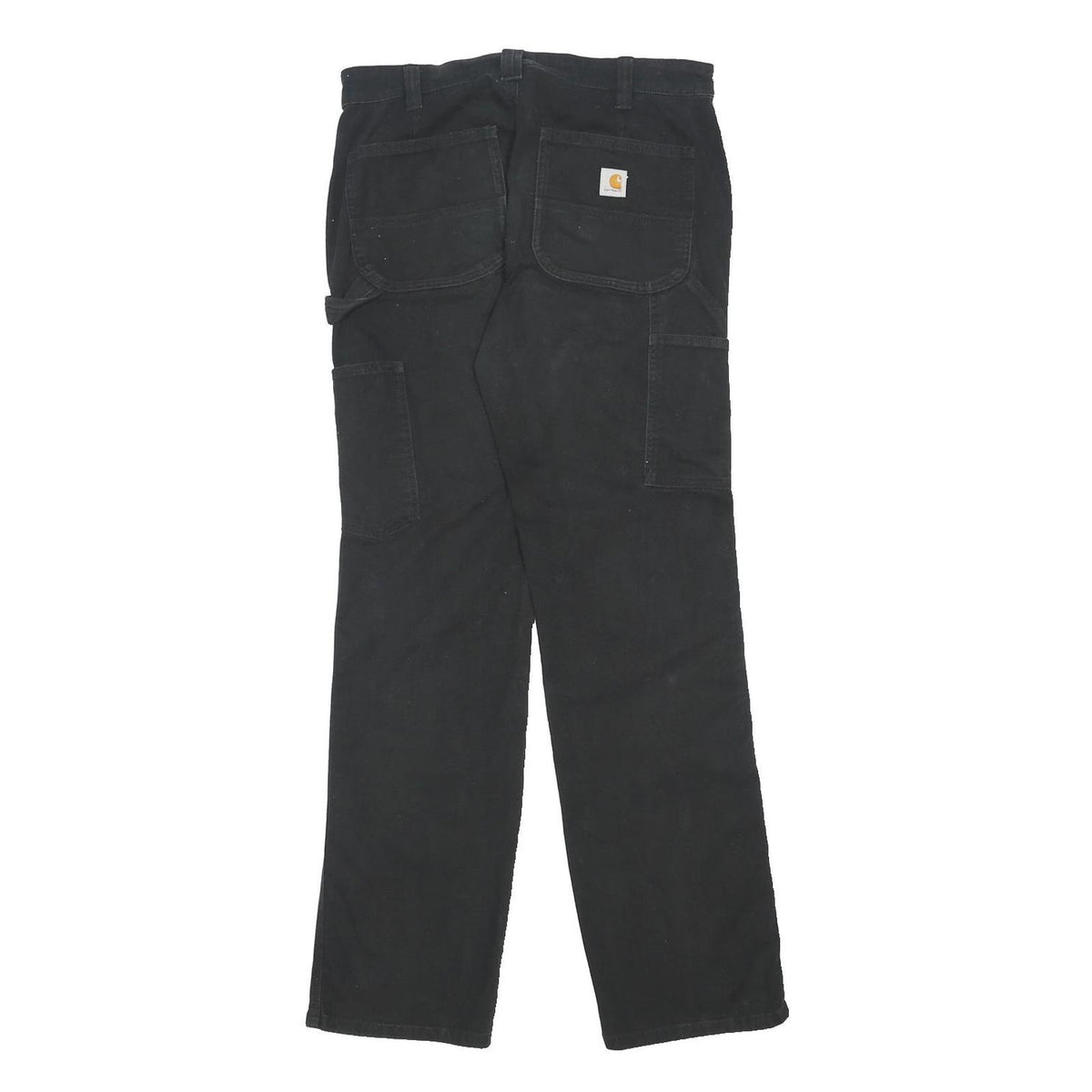 CARHARTT Womens Regular Black Cotton Blend Trousers W30 L30 Zip Pocketed