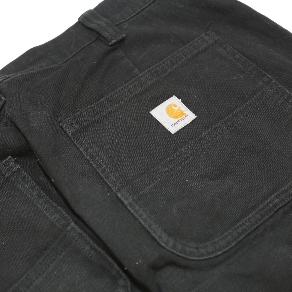 CARHARTT Womens Regular Black Cotton Blend Trousers W30 L30 Zip Pocketed