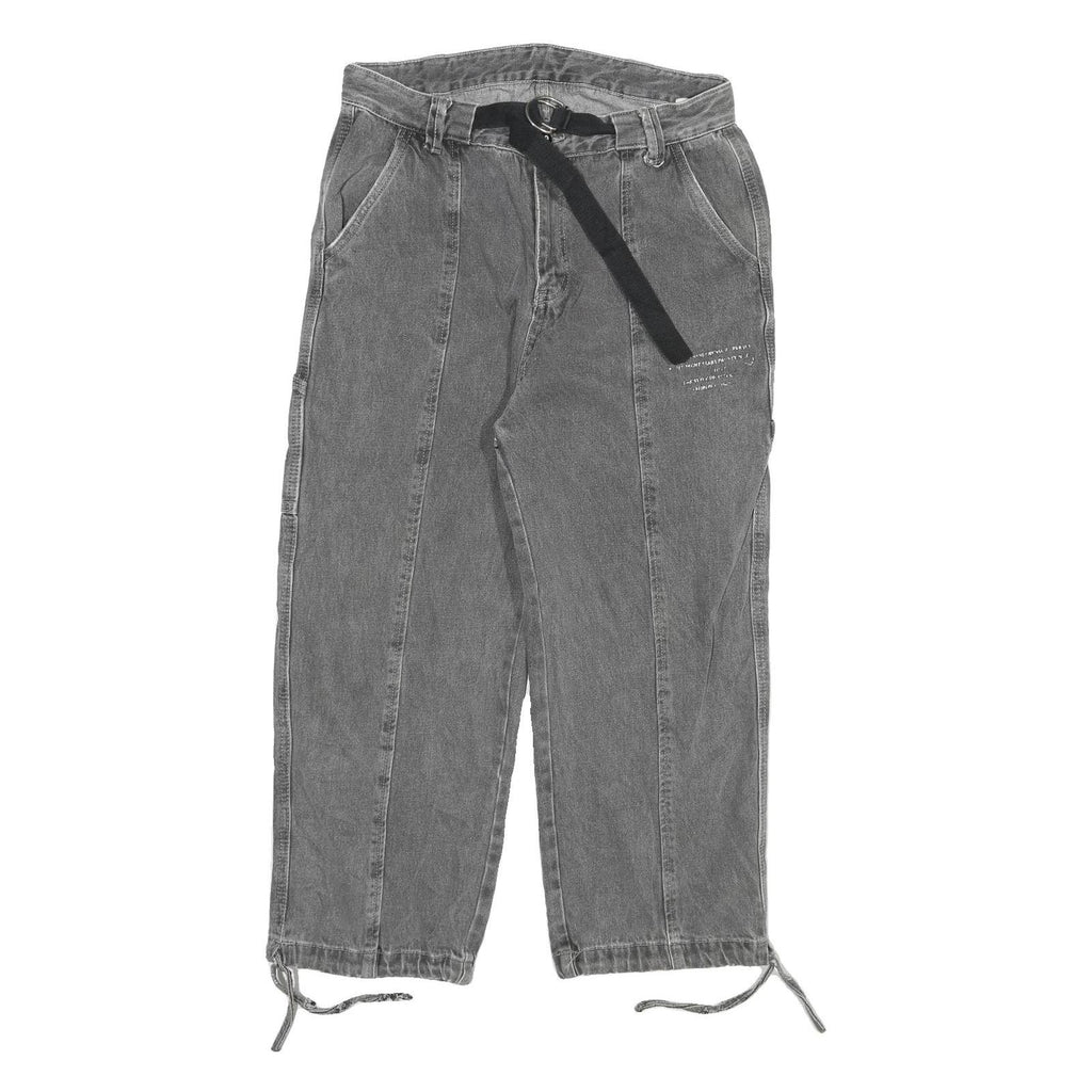 Mens Relaxed Fit Grey Denim Cotton Blend Jeans W32 L25 Casual Workwear