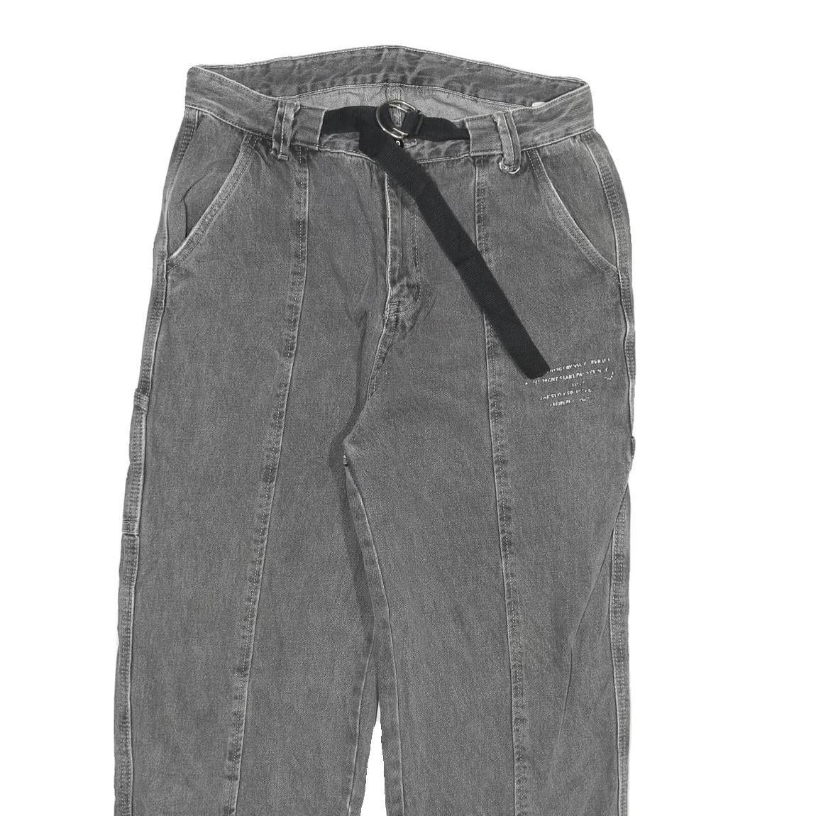 Mens Relaxed Fit Grey Denim Cotton Blend Jeans W32 L25 Casual Workwear