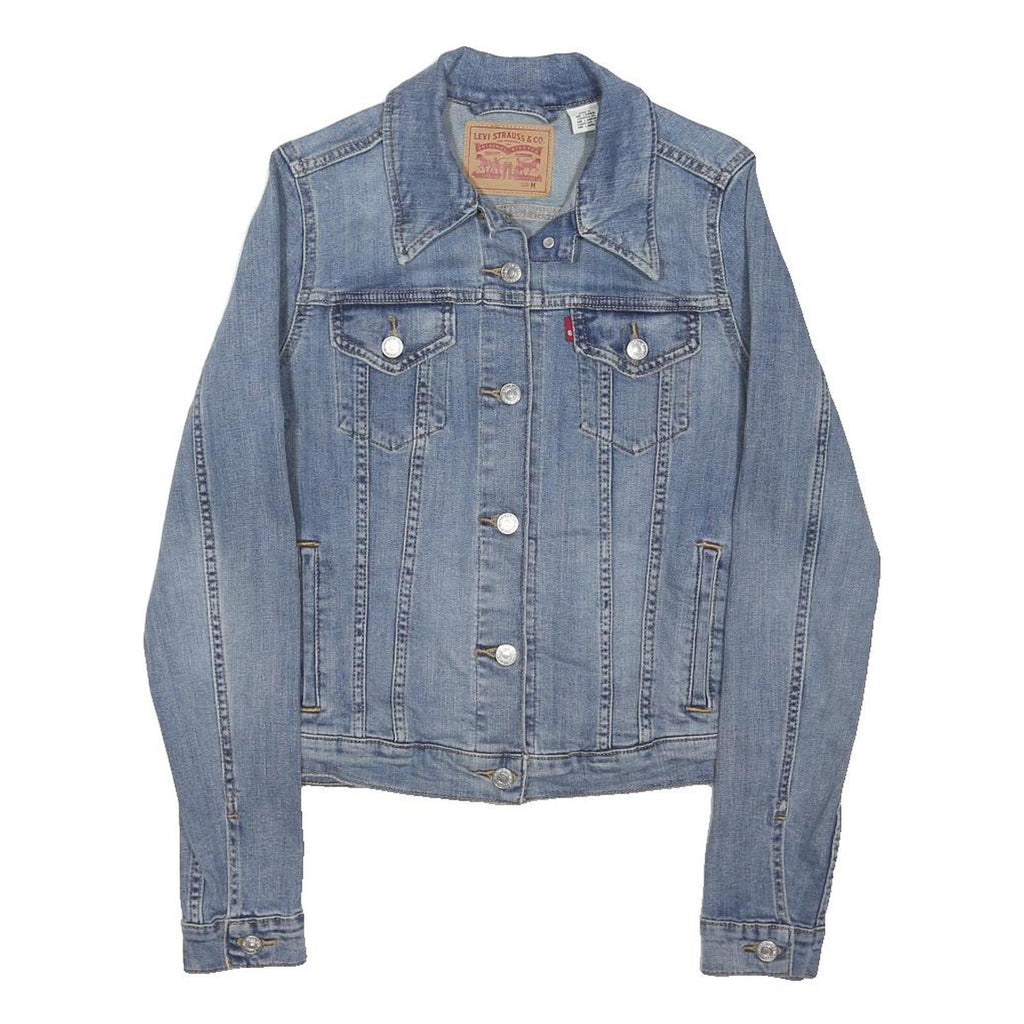 LEVI'S Girls Blue Denim Jacket M Cotton Blend Button Closure Classic Fit Stylish