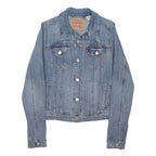 LEVI'S Girls Blue Denim Jacket M Cotton Blend Button Closure Classic Fit Stylish
