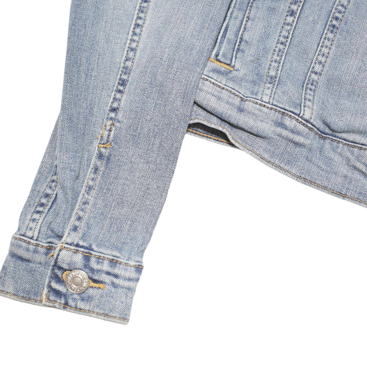 LEVI'S Girls Blue Denim Jacket M Cotton Blend Button Closure Classic Fit Stylish