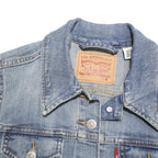 LEVI'S Girls Blue Denim Jacket M Cotton Blend Button Closure Classic Fit Stylish