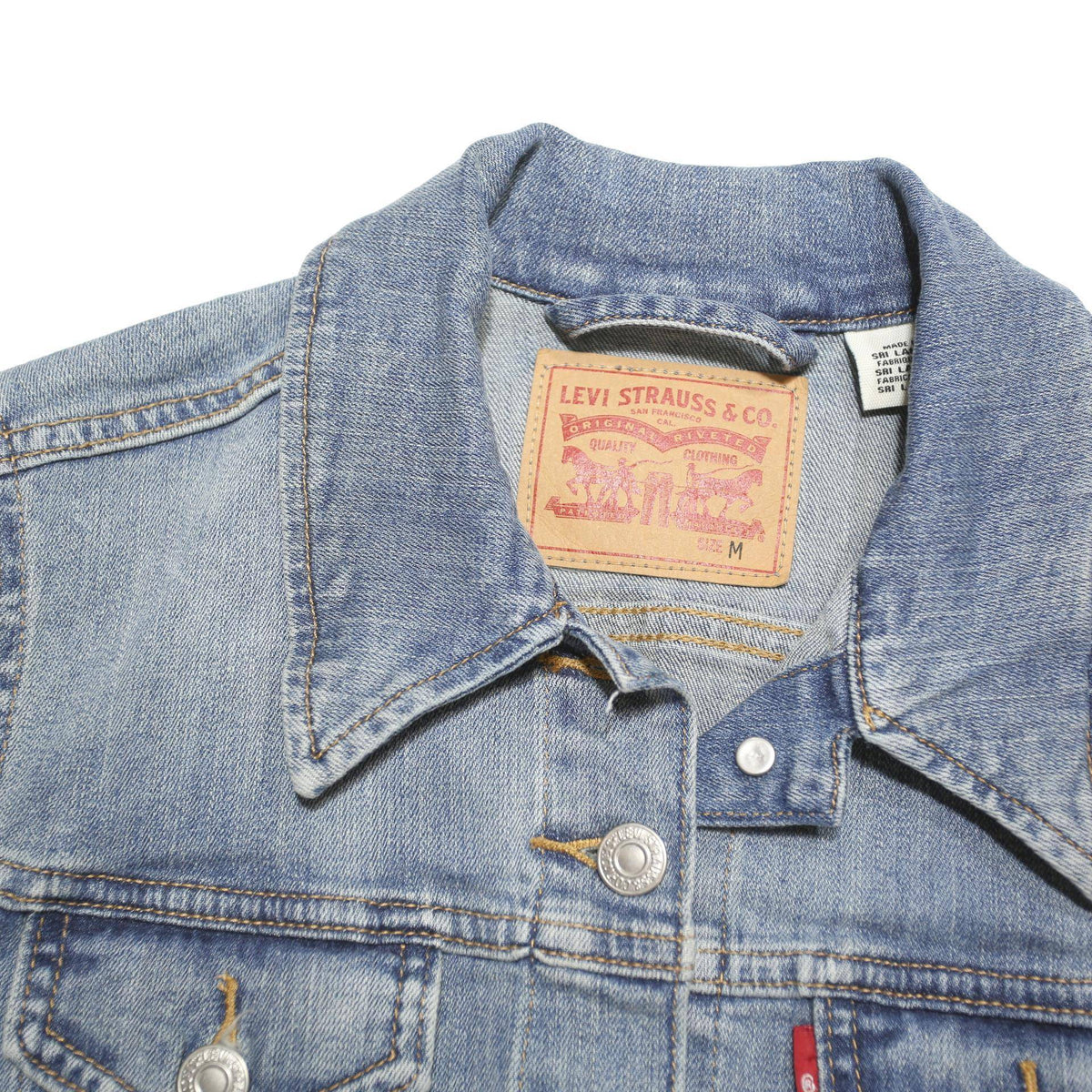 LEVI'S Girls Blue Denim Jacket M Cotton Blend Button Closure Classic Fit Stylish